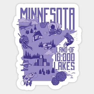 Minnesota Land of 10,000 Lakes // Land of Ten Thousand Lakes Sticker